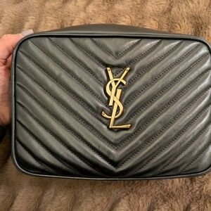 Lou Medium YSL Camera Bag with Pocket in Quilted Leather Black! Great condition!